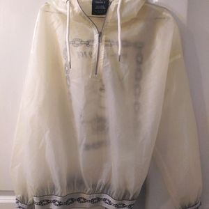 Forever 21 Sad Girl Clear Rain Jacket Sz L
